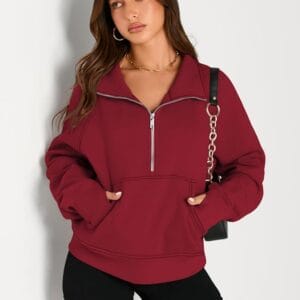 red sweatshirt womens​